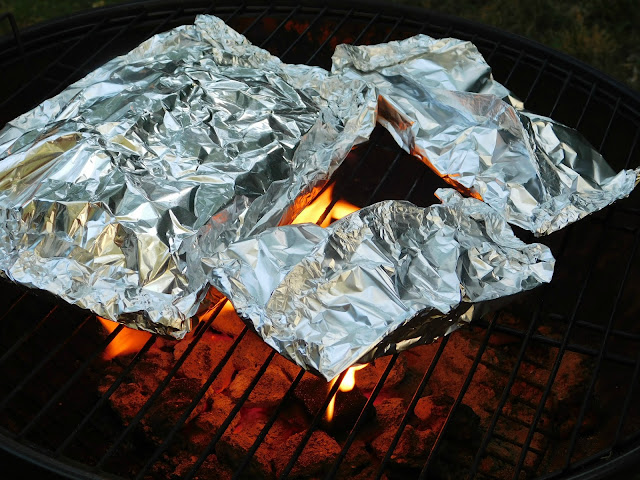 Mess free foil cooking with BBQ salmon and fresh veggies