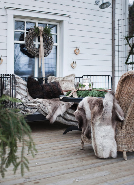 Cozy home in the Swedish countryside with natural festive decoration