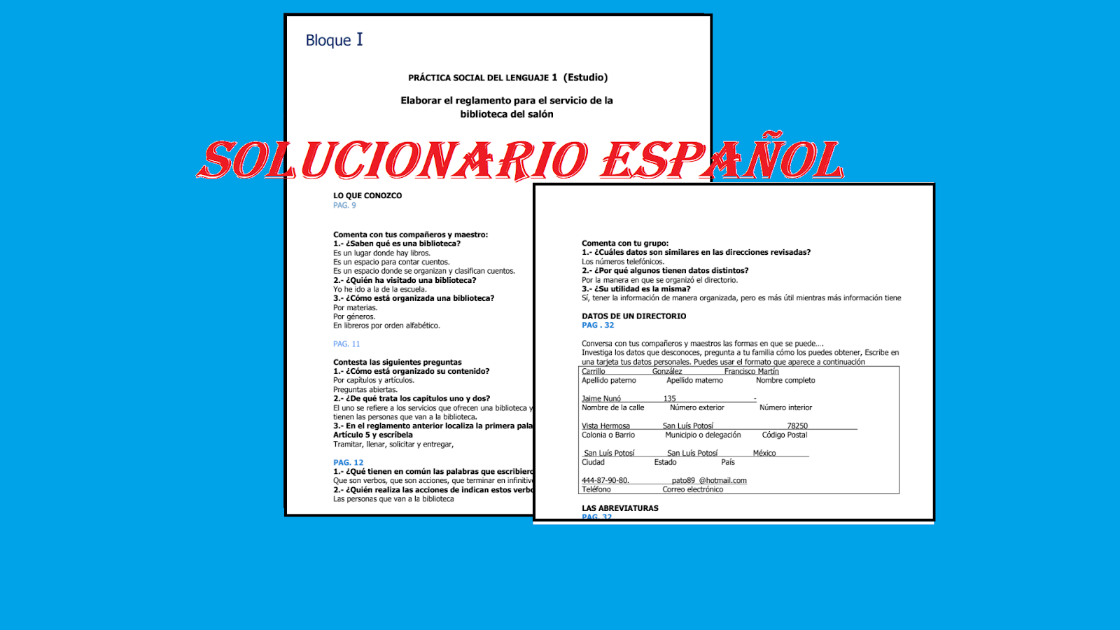 SOLUCIONARIO TERCER GRADO ESPAÑOL | MATERIAL EDUCATIVO PRIMARIA