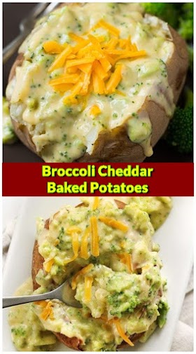 Broccoli Cheddar Baked Potatoes