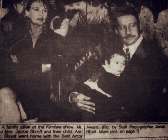 Bollywood Actor Tiger Shroff Childhood Pic with Parents Father Bollywood Actor Jackie Shroff & Mother Ayesha Shroff | Bollywood Actor Tiger Shroff Childhood Photos | Real-Life Photos