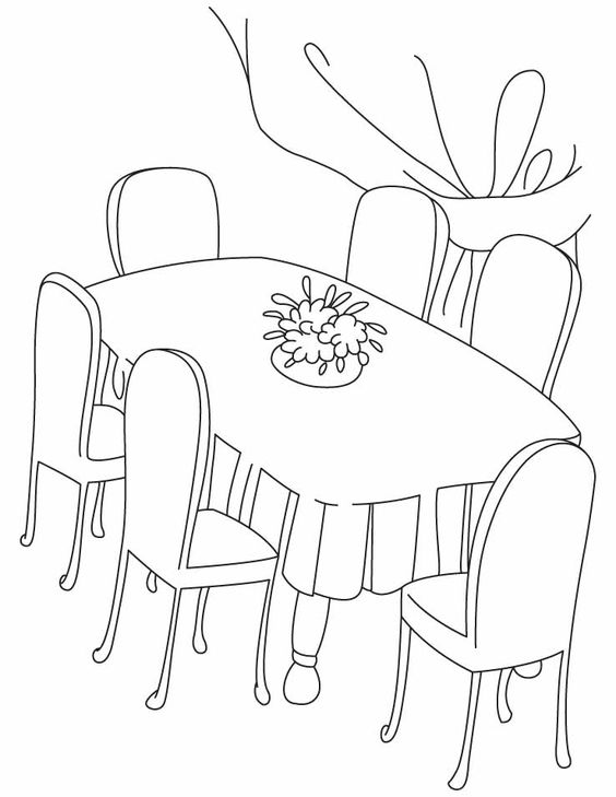 Tranh tô màu bàn ghế « in hình này