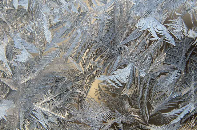 ice crystals on glass