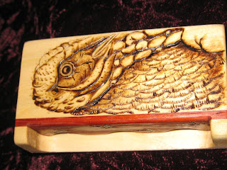 Shine Box Turkey Call: Pyrography Close Up Side Shot