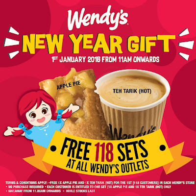 Wendy's Malaysia Free Apple Pie & Teh Tarik Giveaway