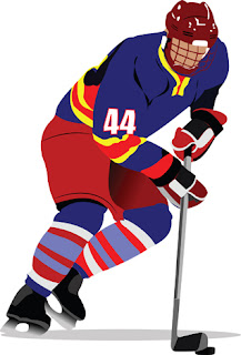Clipart image of a hockey player
