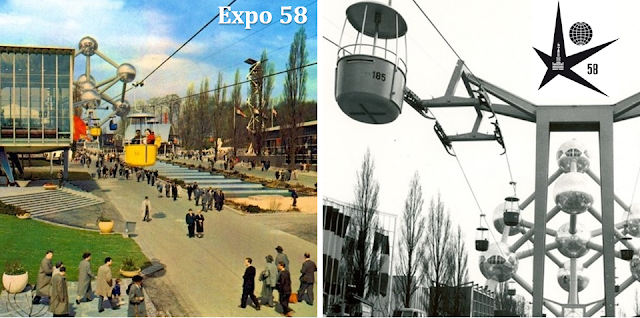Plateau du Heysel - Bruxelles - Le téléphérique de l'Exposition universelle de 1958 - Bruxelles-Bruxellons