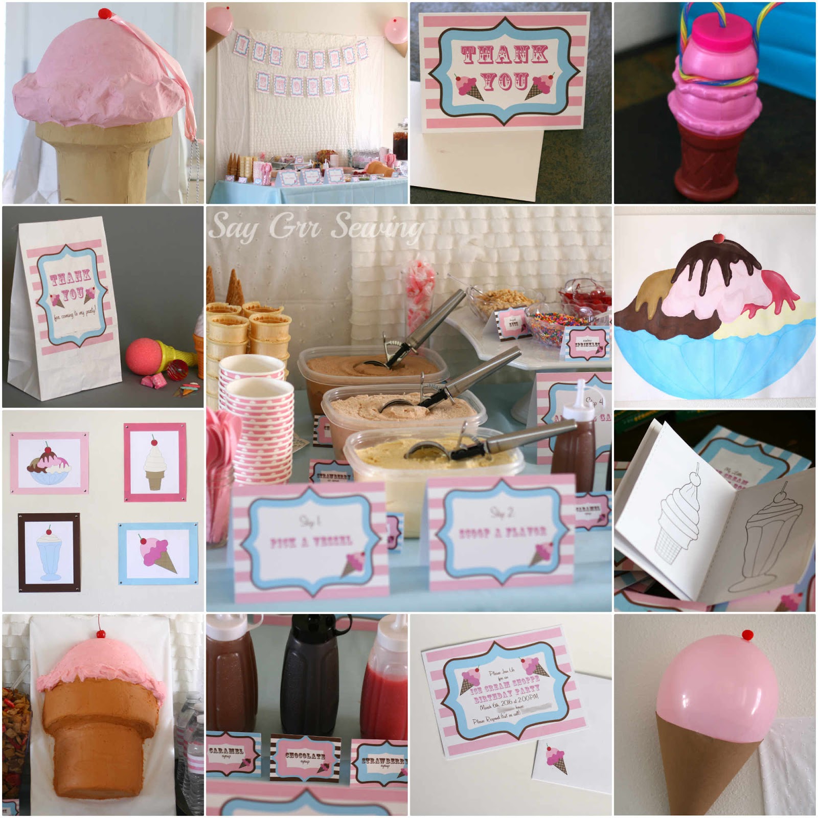 Say Grr Sewing: Ice Cream Shoppe Birthday Party