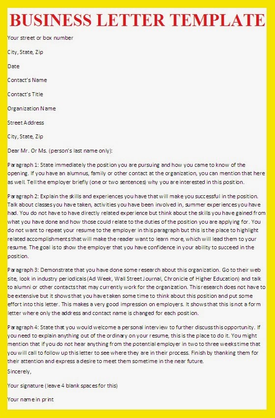 Business Letter Business Letter Template
