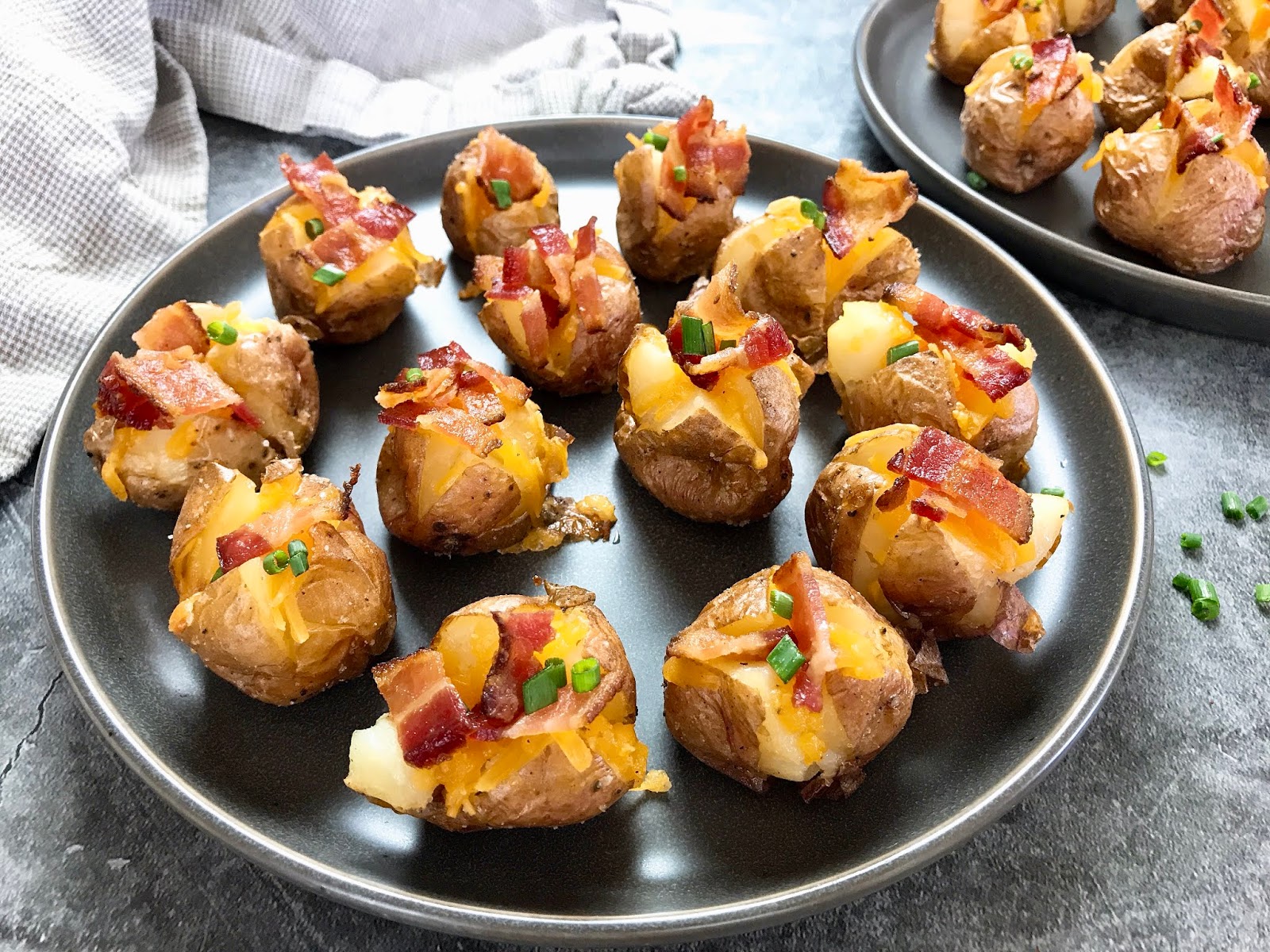 Stuffed Mini Potatoes with Cheddar and Bacon