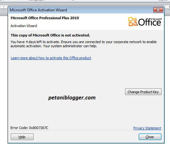 Cara Gampang Mengatasi Activation Wizard Pada Microsoft Office 2010 
