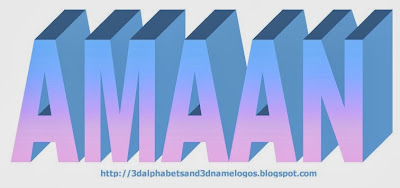 Amaan 3D Name Logo