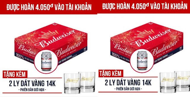 Tặng mã giảm giá Vua Bia 2019 - Khuyến mãi Budweiser thùng 24 lon 330ml