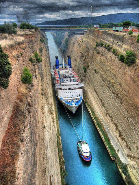 The Corinth Canal Isthmus, Corinth, Greece The Corinth Canal Isthmus, Corinth, Greece
