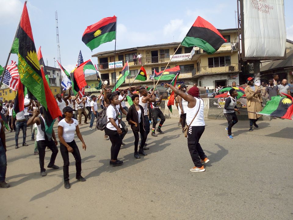 Breaking fearless IPOB Volunteers marched on the streets of Biafra land; Celebrates Kanu's