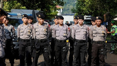 Indonesian police officers