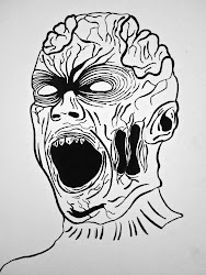 zombie outline drawing face draw inc drawings illustration paintingvalley