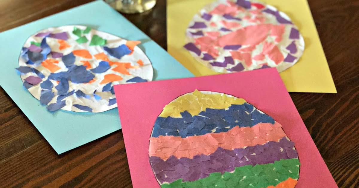Easter Art Paper Torn Paper Easter Egg Craft TheHappyTeacher