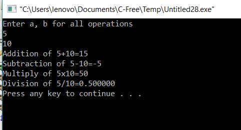 All C Programs: Program 319:All Mathematical Operations using Macro ...
