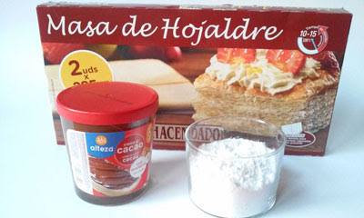 ingredientes bocaditos de hojaldre con nocilla