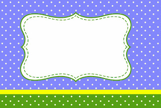 Purple, Yellow and Green with Withe Polka Dots: Free Printable Quinceanera Invitations.
