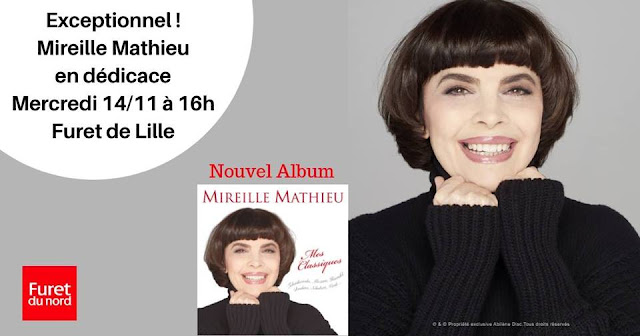  Mireille Mathieu en dédicace exceptionnelle - Nouvel Album : "Mes Classiques". Furet du Nord Lille.