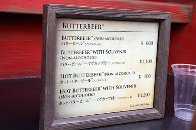 Butterbeer Menu at Universal Studios Japan