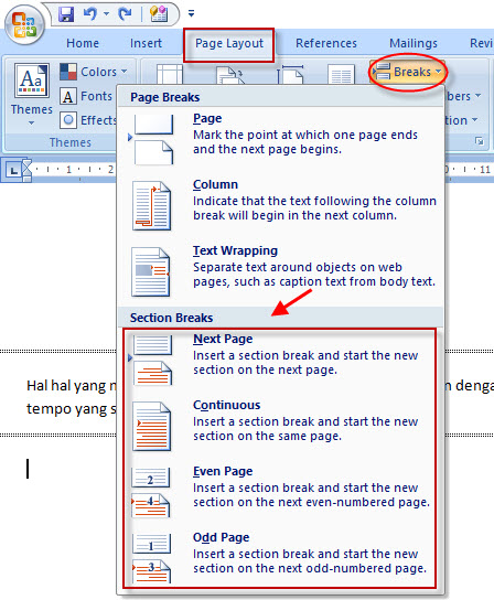 Cara Mudah Menghapus Section Break Di Microsoft Word 2007 2010 2013 Dan 2016 Panduan Ms Office