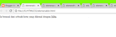Struktur DOKUMEN HTML5 #4 : ELEMEN-ELEMEN FRASE elemen <abr>