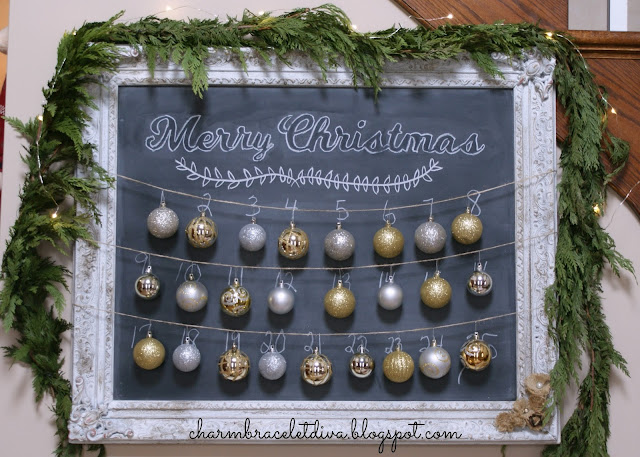 Vintage chalkboard Christmas countdown/Advent Calendar