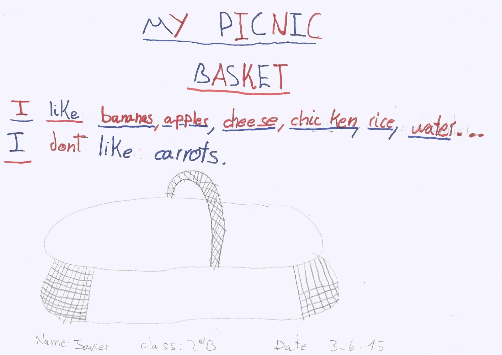 I love English MY PICNIC BASKET 2nd Primary