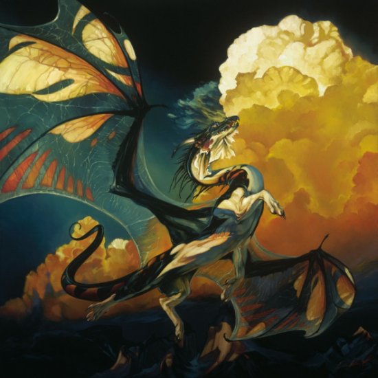 Dragões, anjos, princesas Disney e outros personagens de fantasia nas pinturas de Heather Theurer Heather Theurer arte pinturas fantasia religião simbolismo dragões anjos princesas disney