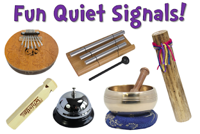 What's your favorite quiet signal? Check out these 20 terrific quiet signals that include everything from call and response strategies to fun noise-making objects like train whistles and rain sticks!