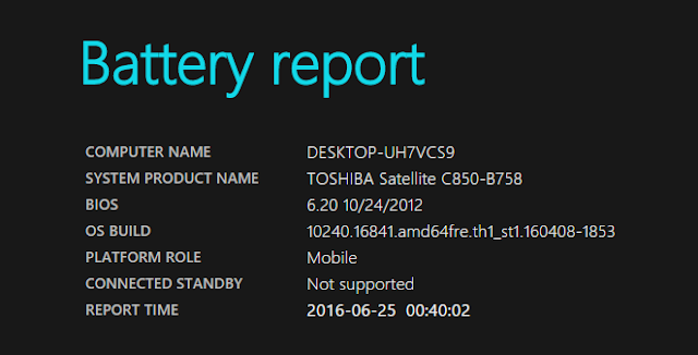 Battery Report Battery Report