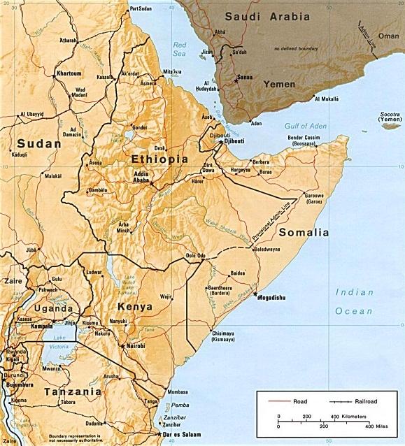 Horn of Africa Map Pictures