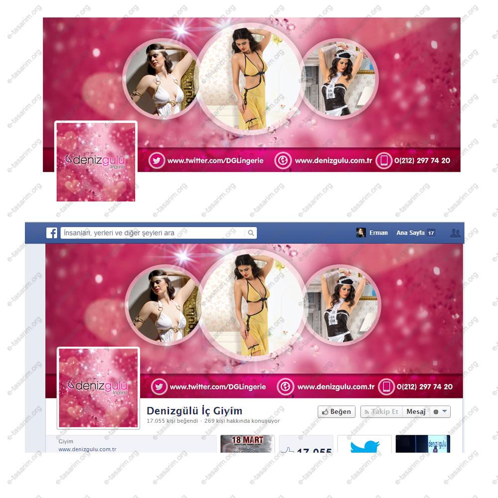 Download İç Giyim Firması Facebook Kapak Çalışması ~ E-Tasarım PSD Mockup Templates