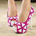High heels white and Purple