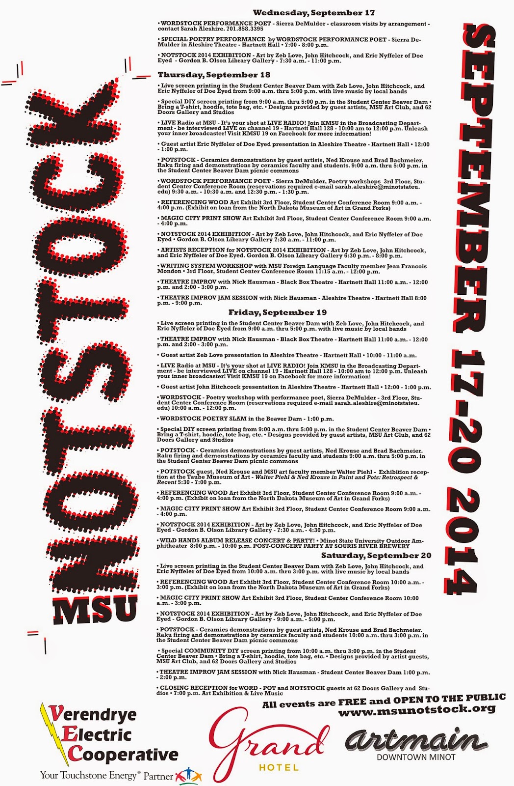 MSU NOTSTOCK: Official 2014 Schedule! MSU NOTSTOCK: Official 2014 Schedule!