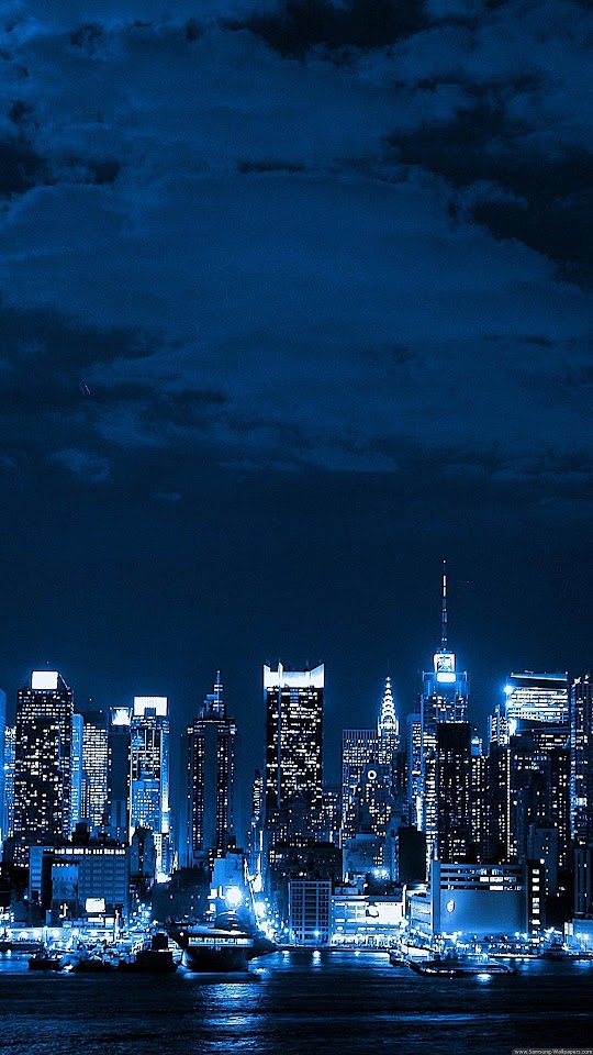 Metropolis Big City Night Skyline  Galaxy Note HD Wallpaper