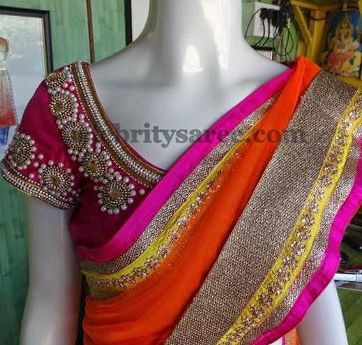 Antique and Pearls Pink Blouse - Saree Blouse Patterns