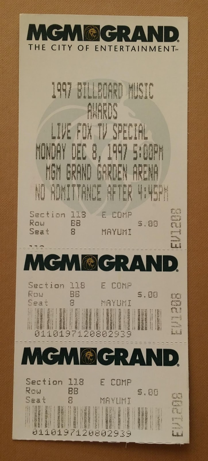 Metallica Tickets Collection