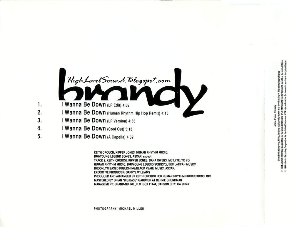 highest level of music Brandy I Wanna Be Down(EU_CDM)1994hlm