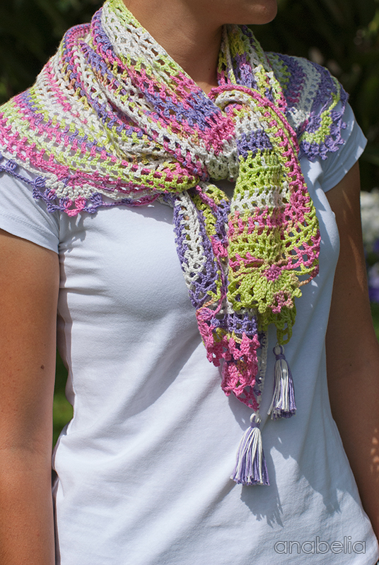 Light summer crochet shawl by Anabelia Craft Design