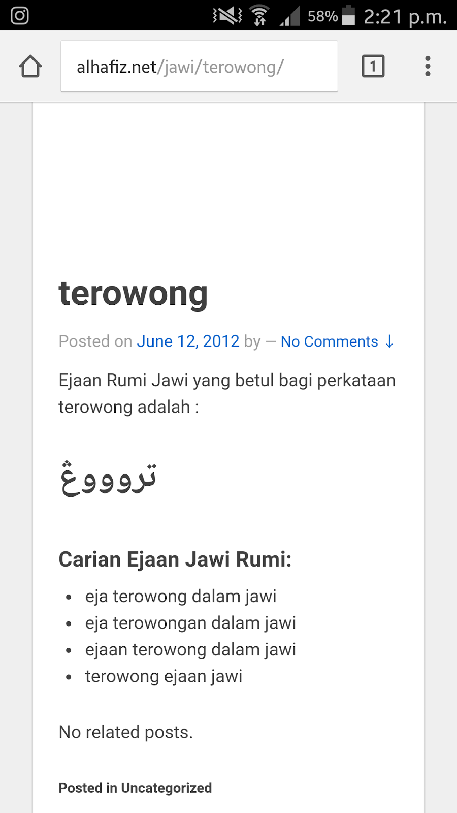 Jawapan Dalam Jawi  Rasmi My
