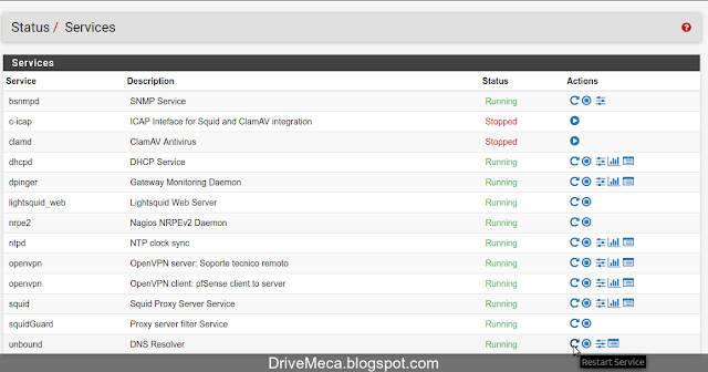 DriveMeca refrescando el cache en un pfSense paso a paso