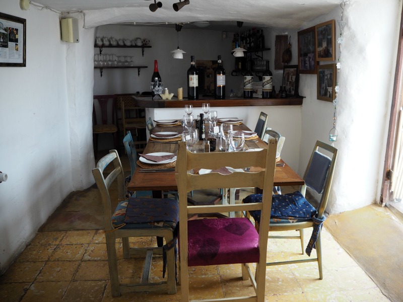 Inside Las Cuevas - the cave restaurant in San Miguel