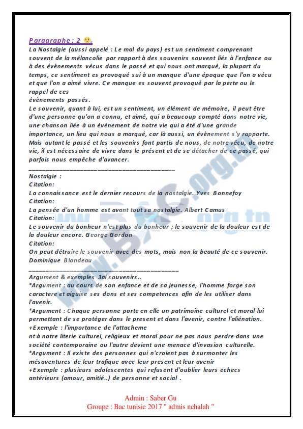 Bac Resume De Francais Bac