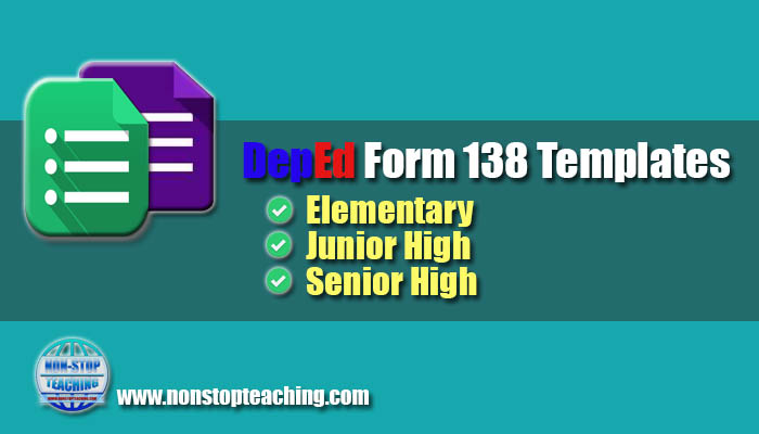 form 138 elementary free download
 DepEd Form 6 Templates - NON-STOP TEACHING