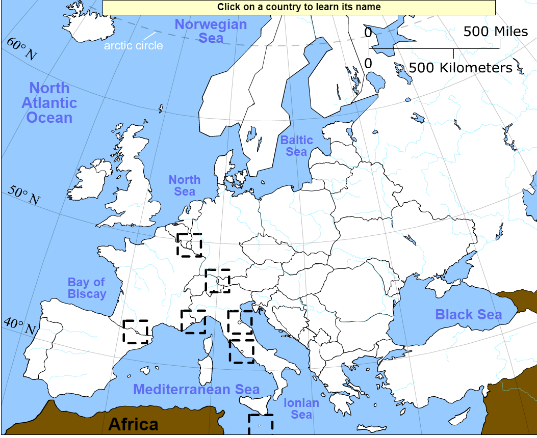 Southern Europe. Map of Europe with Capitals. Geographical Map of Europe. Страны Европы игра.