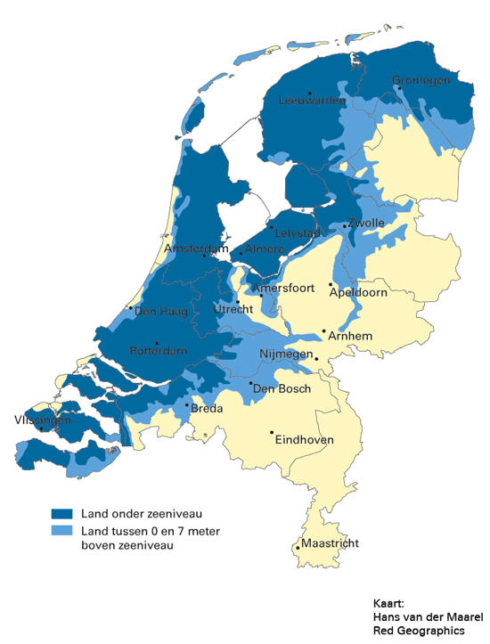 How much of the Netherlands is below sealevel